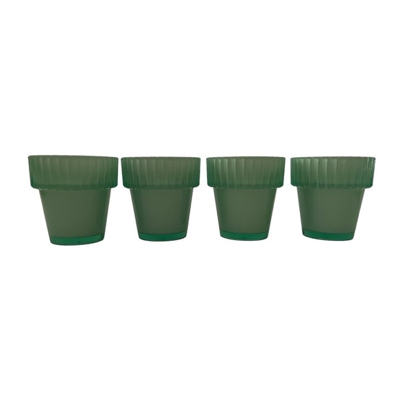 American Girl Flowerpots Jadite Colored (set of 4) - Picture 2 of 9